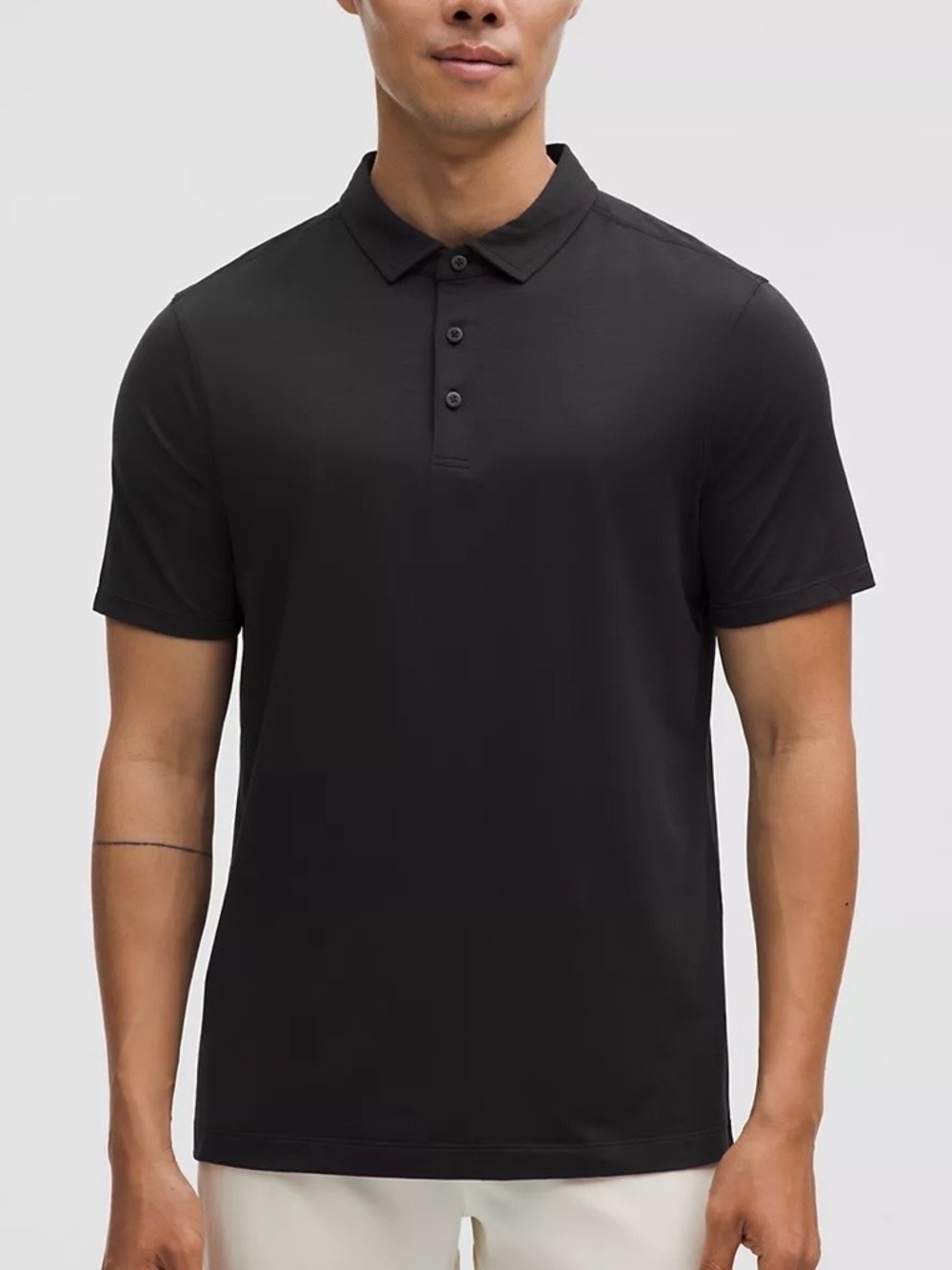 Lululemon Evolution Short-Sleeve Polo Shirt Size L Black Golf Performance
